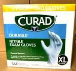 Curad Durable Nitrile Exam Gloves, Extra Large, 540 Ct.. Fixed Price $49.95.