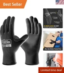 12/60 Pairs Safety Work Gloves Pack Bulk With Grip Pu Coating, 13 Gauge Seaml.... Fixed Price $34.10.