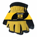 CAT012222X-2 Black And Yellow Men's Split Leather Palm Work Gloves X-large. Fixed Price $33.78.