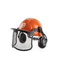 Husqvarna Chainsaw Helmet Mesh Shield,ear Muffs,sun Peak, Hdpe Shell, Orangett. Fixed Price $87.00.