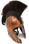 Medieval Warrior Brand 20G Steel Punk Trojan Helmet W/ Ponytail & Leather Liner. Fixed Price $74.99.