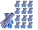 12 Pairs Med Grip Mechanics Blue Safety Work Gloves. Fixed Price $15.99.