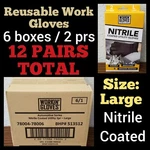 12 Pairs Large Reusable Breathable Utility Gloves Working Auto Nitrile Coated. Fixed Price $39.49.