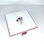 Vintage Riva Designs Square Coaster Set Box Tulips Lacquerware Made Japan. Fixed Price $19.99.