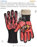 Grill Gear High Heat Resistant Bbq Gloves - Best. Fixed Price $17.00.