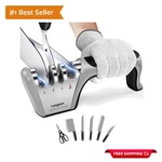 Best Kitchen Knife Sharpener: 4-IN-1 With Safety Glove For Perfect Sharpness. Fixed Price $19.79.