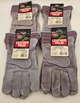 4 Pair Midwest Leather Palm Cowhide Striped Canvas Back Work Gloves Size. Fixed Price $14.99.
