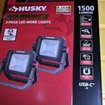 Husky Rechargeable Led Work Lights 2-PACK 1500 Lm Usb-c Magnetic Base. Fixed Price $27.98.