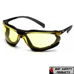Pyramex Proximity Safety Glasses Foam Padded Black Frame Amber Anti-fog Lens. Fixed Price $10.50.