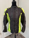 Joe Rocket Ballistic Black/yellow Motorcycle Jacket Women's Sz Xl Gloves Med. Fixed Price $59.00.