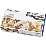 Clean Ones 500 Super Strong High-density Polyethlylene Disposable Gloves. Fixed Price $20.00.