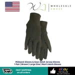Midwest Gloves & Gear Adult Jersey 1 Pair Brown Large Size Men's Work. Fixed Price $14.99.