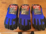 3 Pair Boss Guard Large Cowhide Leather Palm Gloves Black/blue 890L. Fixed Price $15.00.