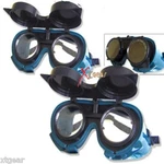 Lots 2 Welding Goggles Dark Green Flip Lenses Vintage. Fixed Price $19.98.
