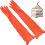 3 Pairs Household Extra Long Kitchen Gloves For Washing Dishes 20.05INCHES Ru.... Fixed Price $32.29.