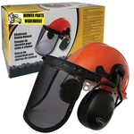 Safety Helmet Ear Muffs Face Shield System Orange Hard Hat. Fixed Price $34.95.