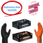 Black/orange Nitrile Disposable Gloves 6 Mil Raised Diamond Texture Fast Ship. Fixed Price $89.99.
