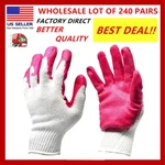 Wholesale 240 Pairs Non-slip Red Latex Rubber Palm Coated Work Safety Gloves. Fixed Price $114.99.