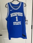 Men Memphis Tigers Basketball Jersey #1 Size Large Blue Nwt Throwback Rare. Fixed Price $55.00.