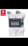 Kirkland Signature Men's Athletic Full Cushion Sock, 8 Pair White Large. Fixed Price $23.99.