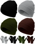 8 Pcs Winter Beanies And Gloves Set For Women, Stretchy Knitted Hats Touc.... Fixed Price $32.13.