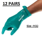 12 Pairs (size 9) Ansell Alphatec 58-330 Chemical Resistant Nitrile Gloves (hr). Fixed Price $33.99.
