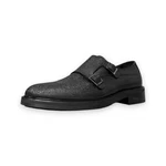 Boss Larry Monk Strap Shoes Black Pebbled Leather 8.5M Rubber Sole Msrp $299. Fixed Price $119.99.