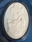 1875 *bread Plate Give Us This Day Our Daily Bread* Milkglass Rock Of Ages. Fixed Price $85.00.