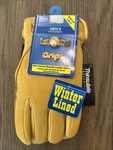 Wells Lamont Grips Genuine Leather Gloves Mens Medium New Deerskin Winter Lined. Fixed Price $11.09.