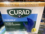 Curad Durable Nitrile Exam Gloves Chemical Resistant 600 Pack Small/medium/large. Fixed Price $67.87.
