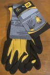 (new) Cat Nitrile-coated Nylon Work Gloves- Pair Yellow/black (large). Fixed Price $6.75.