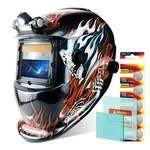 Trqwh Flaming Skull Auto Darkening Welding Helmet With True Color & Solar Power. Fixed Price $58.99.