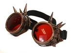 Red Lens Victorian Steampunk Spike Goggles Glasses Welding Cyber Cosplay. Fixed Price $14.99.