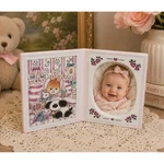 Vintage 1993 Roman Inc Ceramic Folding Picture Frame Bunny Panda Nursery Pink. Fixed Price $24.99.