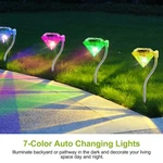 Solar Garden Lights 4 Pack Diamond Led 7 Color Changing Outdoor Decor IP65. Fixed Price $22.99.