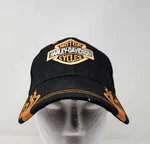 Harley-davidson Hat Cap Strap Back Black Orange Embroidered Flames Motorcycle. Fixed Price $12.99.