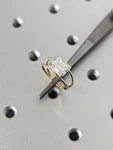 Double Band East To West Solitaire Moissanite 1.50 Ct Emerald Cut Wedding Ring. Fixed Price $225.00.