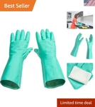 Best Nitrile Rubber Cleaning Gloves Turquoise. Fixed Price $10.99.