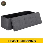 Songmics Mazie 43" Folding Storage Ottoman Bench - Dark Gray. Fixed Price $83.99.