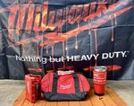 Milwaukee Packout Tumbler, Tool Bag And Flag Set. Fixed Price $54.99.