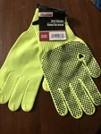 Knit Gloves With Dotted Rubber Material Grip, One Size Fits Most Tool Bench. Fixed Price $9.99.