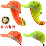 Hi Vis Reflective Sun Hat Work Neon Safety Baseball Cap With Neck Flap Wide Brim. Fixed Price $18.26.