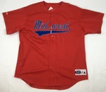 Majestic Midwest Jersey Men's Extra Large Red Blue - Made In Usa Vtg. Fixed Price $6.99.
