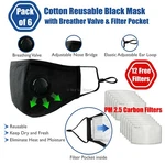 Free 12PCS Filters + 6PCS Cotton Respirator Fashion Face Black Mask Pack. Fixed Price $11.99.
