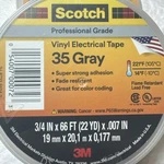 3M 35 Scotch Vinyl Electrical Color Coding Tape, 3/4 X 66 Ft, Gray. Fixed Price $9.50.