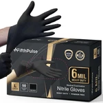 Fifthpulse 6 Mil Black Nitrile Gloves Large, Heavy-duty. Fixed Price $13.35.
