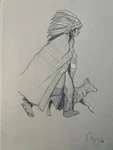 Original Fine Art Prisma Pencil Drawing Native American Indian Paper 9X10. Fixed Price $18.00.