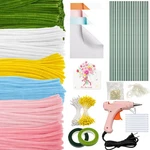 600 Pcs Pipe Cleaner Flower Kit, 6-COLOR Bulk Chenille Stems With Glue & 10 G.... Fixed Price $32.25.