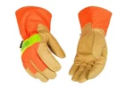 Kinco Orange Hi-vis Lined Pigskin Leather Work Gloves (style No. 1938). Fixed Price $24.00.