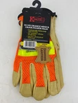 Kinco 909-M Men's Unlined Grain Pigskin Mesh Back Gloves, Safety, Medium, Orange. Fixed Price $14.00.